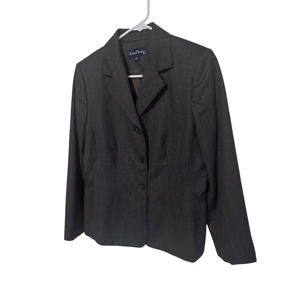 Evan-Picone gray stripes blazer size 8P